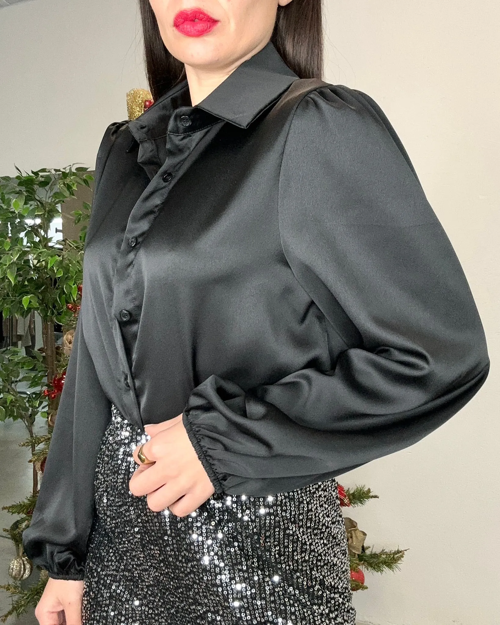 CAMICIA SATIN 530 nera