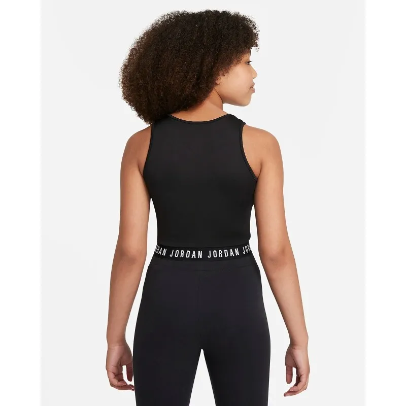 Canotta crop Jordan Essential Nero Bambina