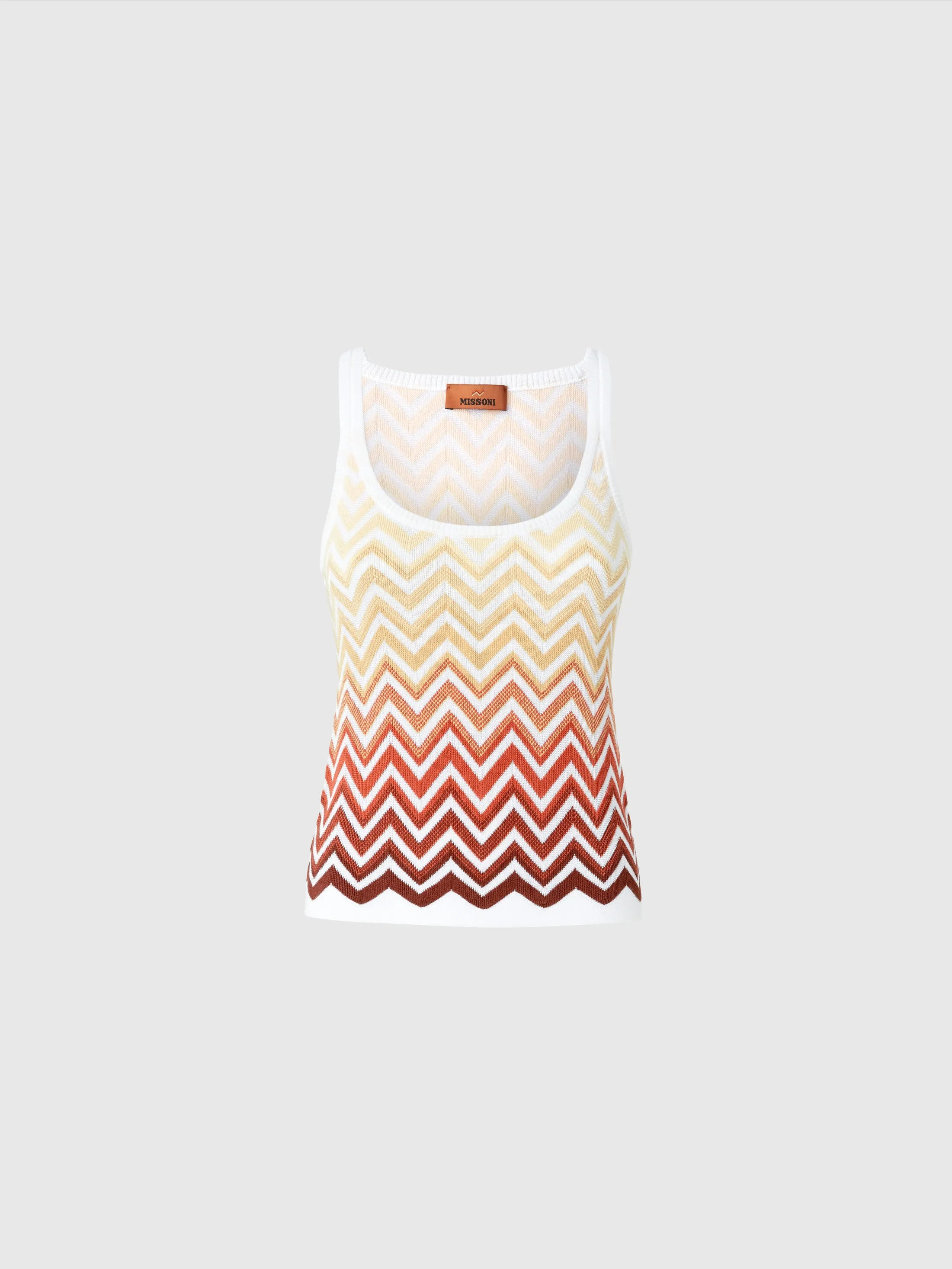 Canottiera in cotone e viscosa chevron dégradé