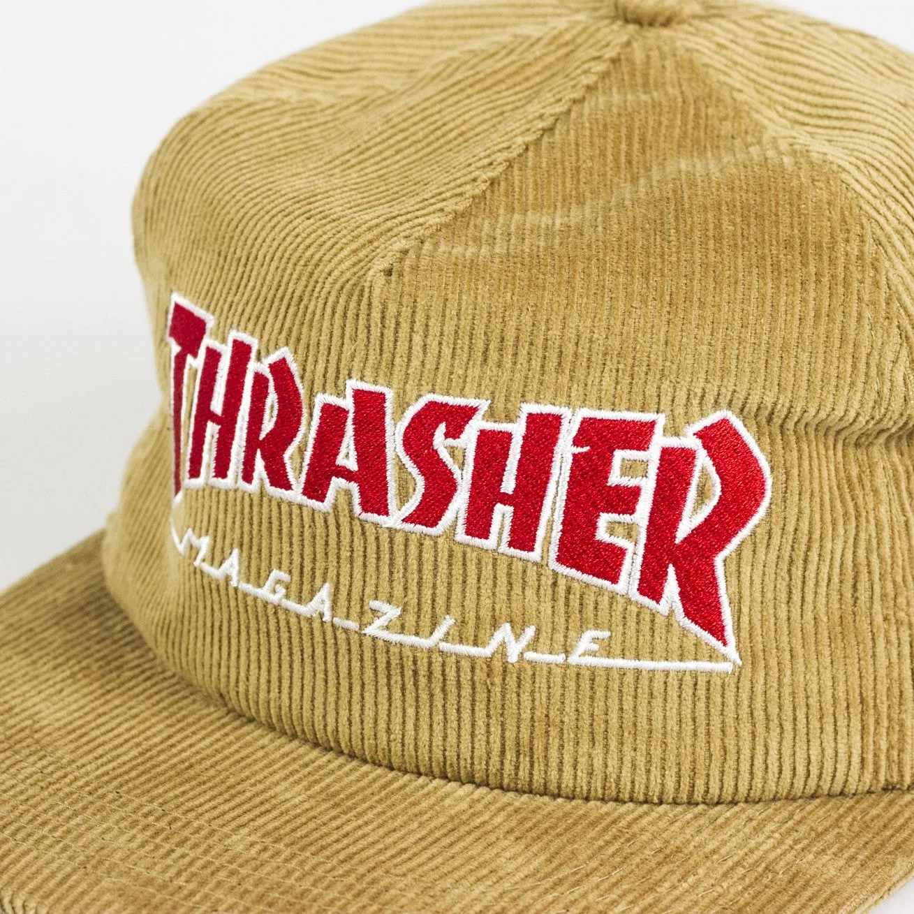 Cappellino Visiera Piatta Uomo Mag Logo Corduroy Snapback Marrone
