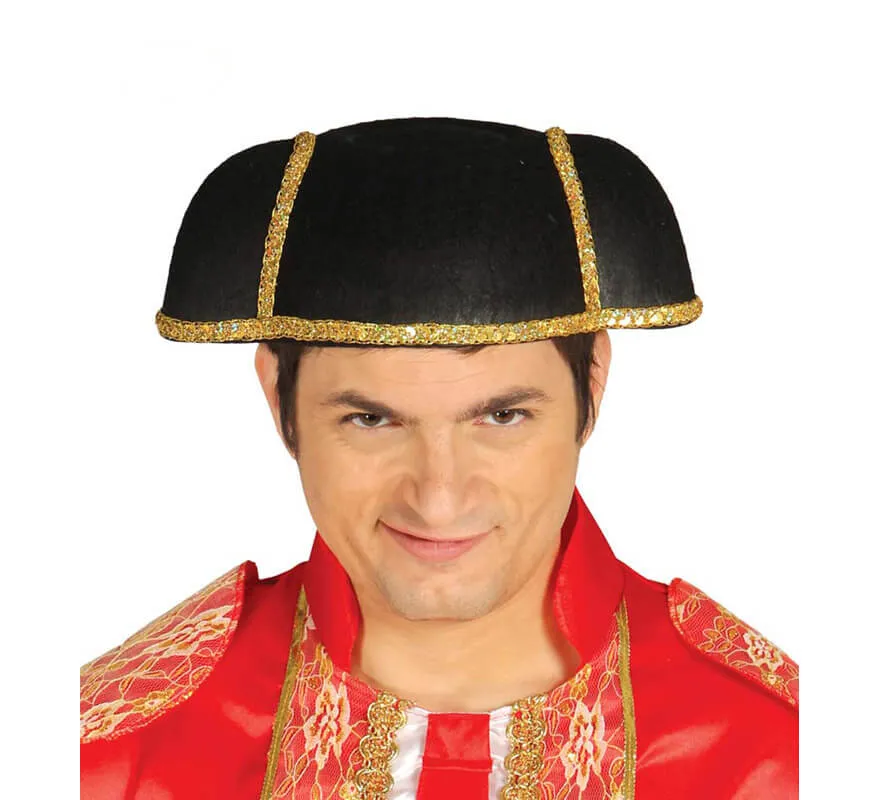 Cappello da torero per adulti nero e oro