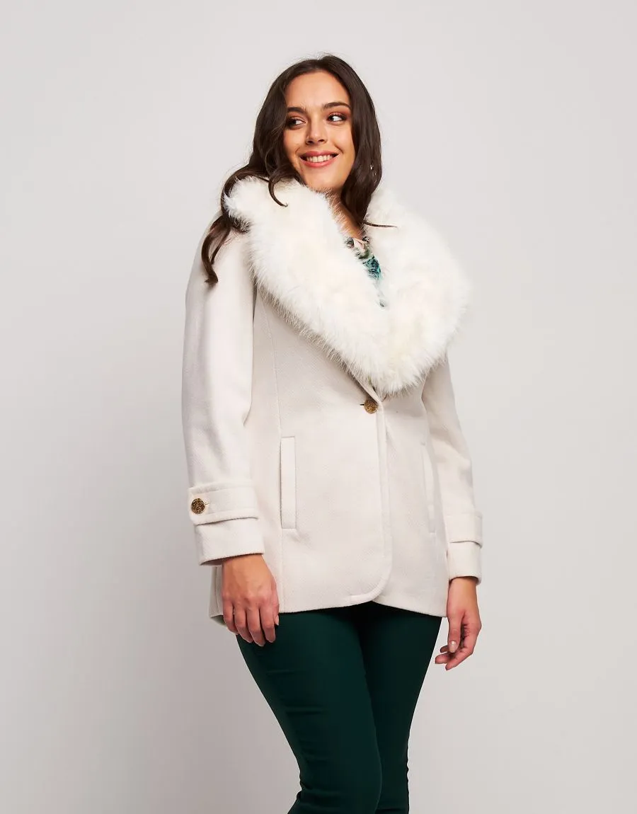 Cappotto con ecopelliccia