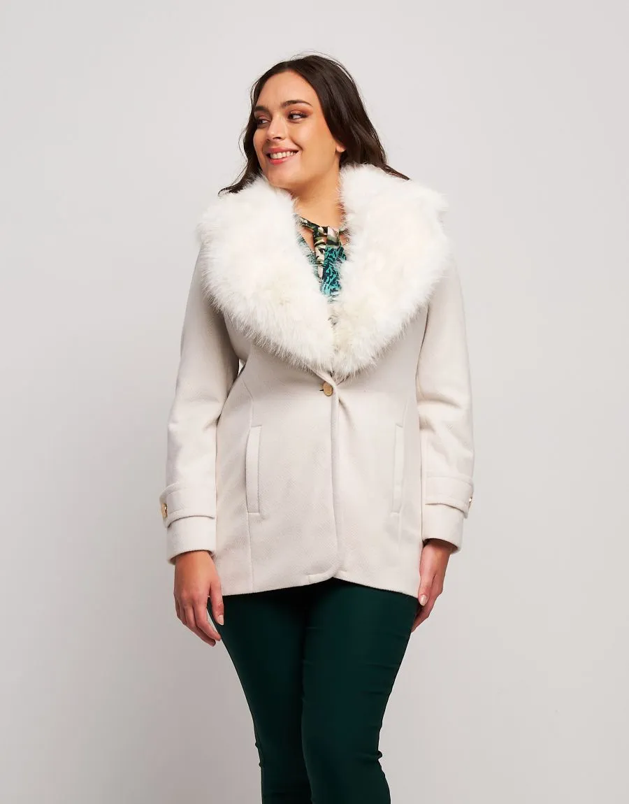 Cappotto con ecopelliccia