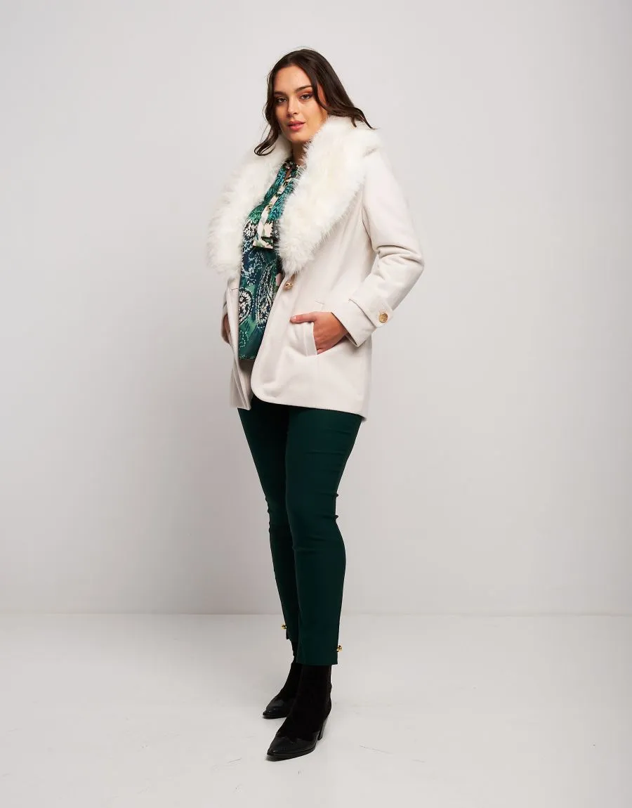 Cappotto con ecopelliccia