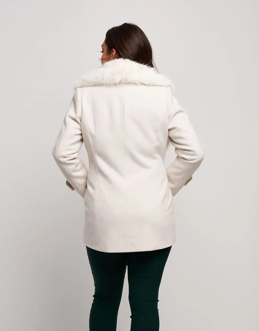 Cappotto con ecopelliccia