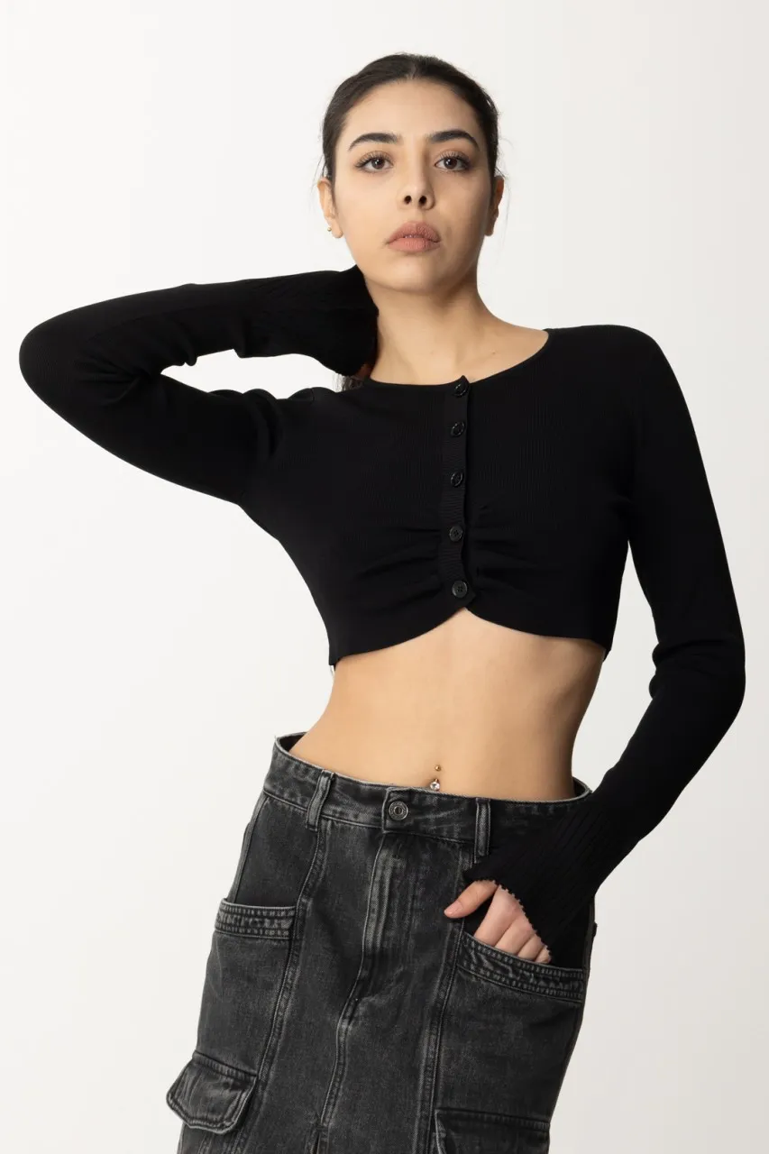 Cardigan cropped Nero
