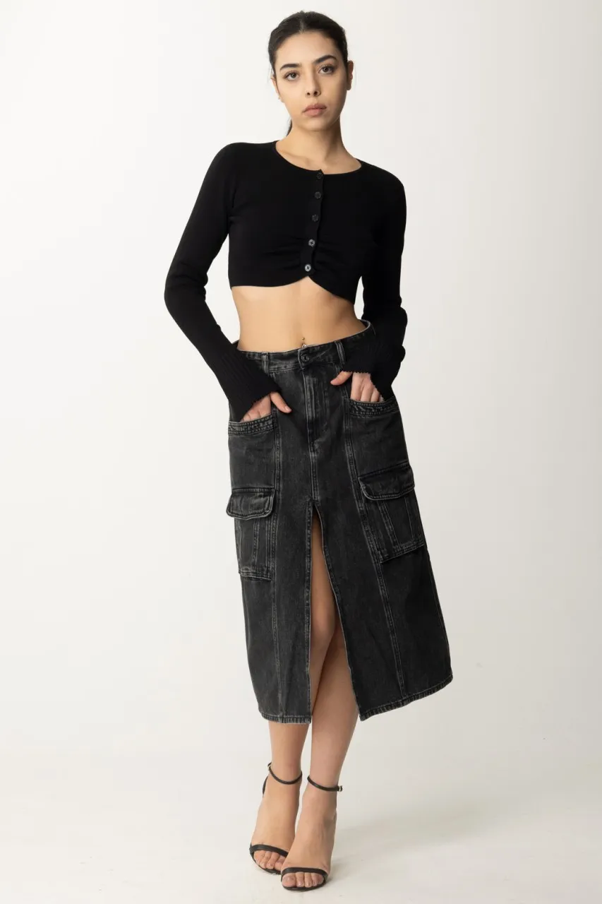 Cardigan cropped Nero