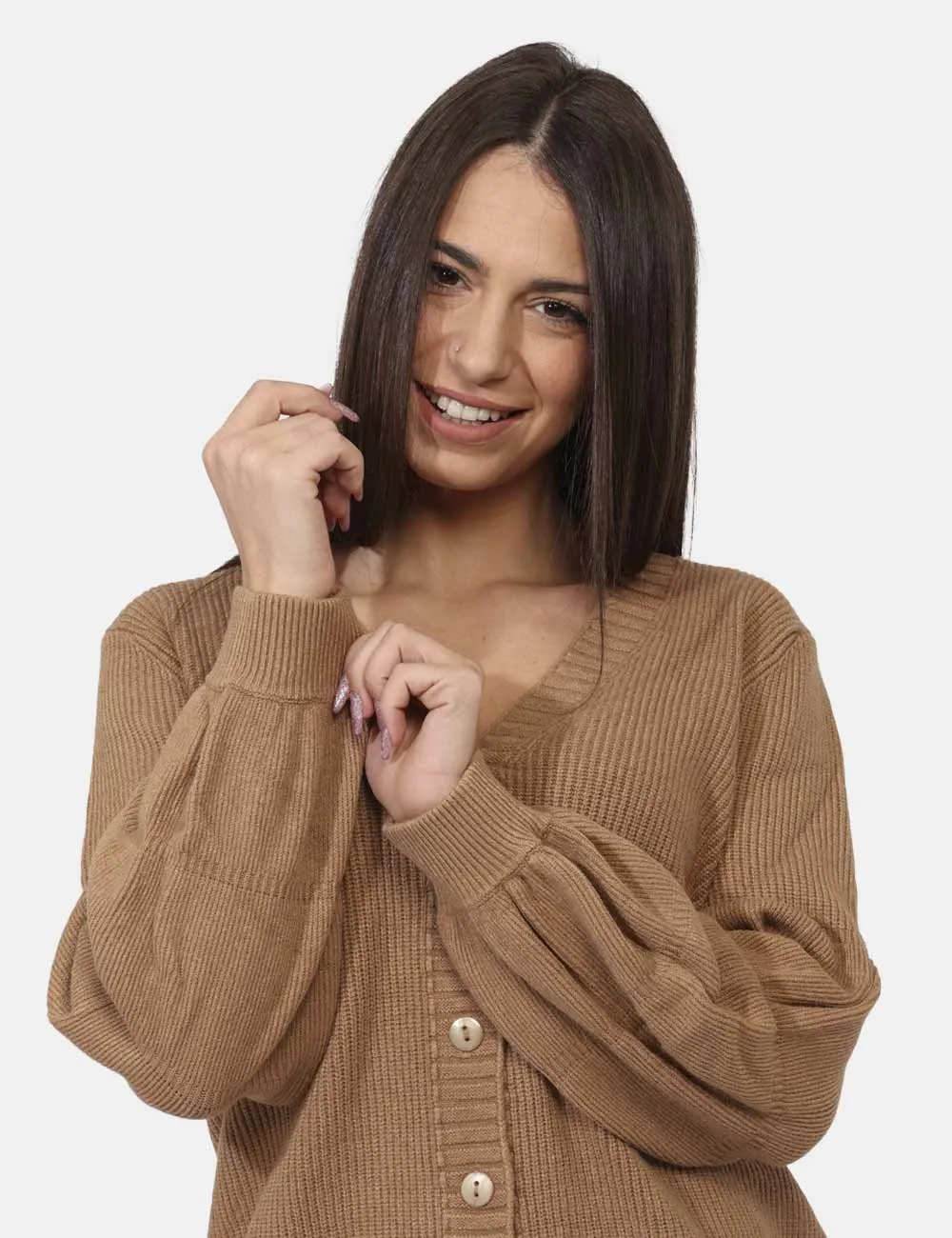 Cardigan Fracomina Marrone