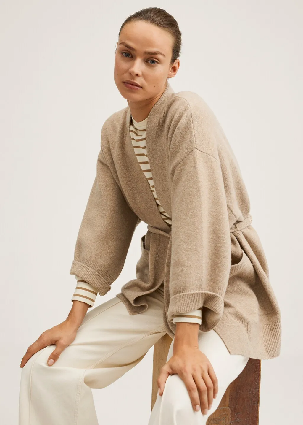 Cardigan maglia cintura