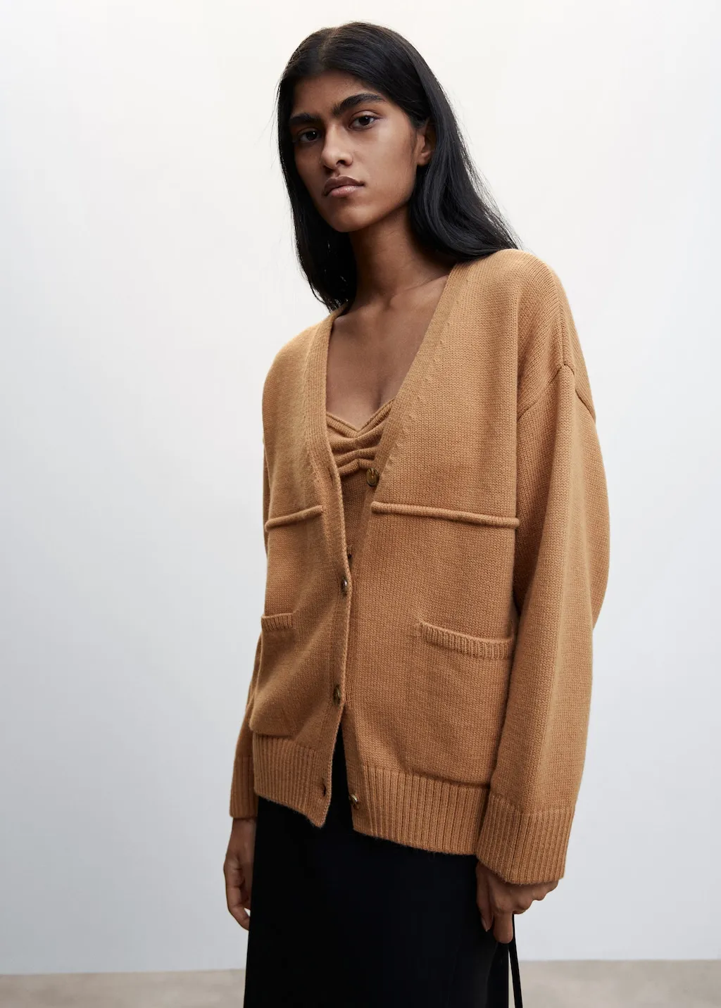 Cardigan maglia tasche