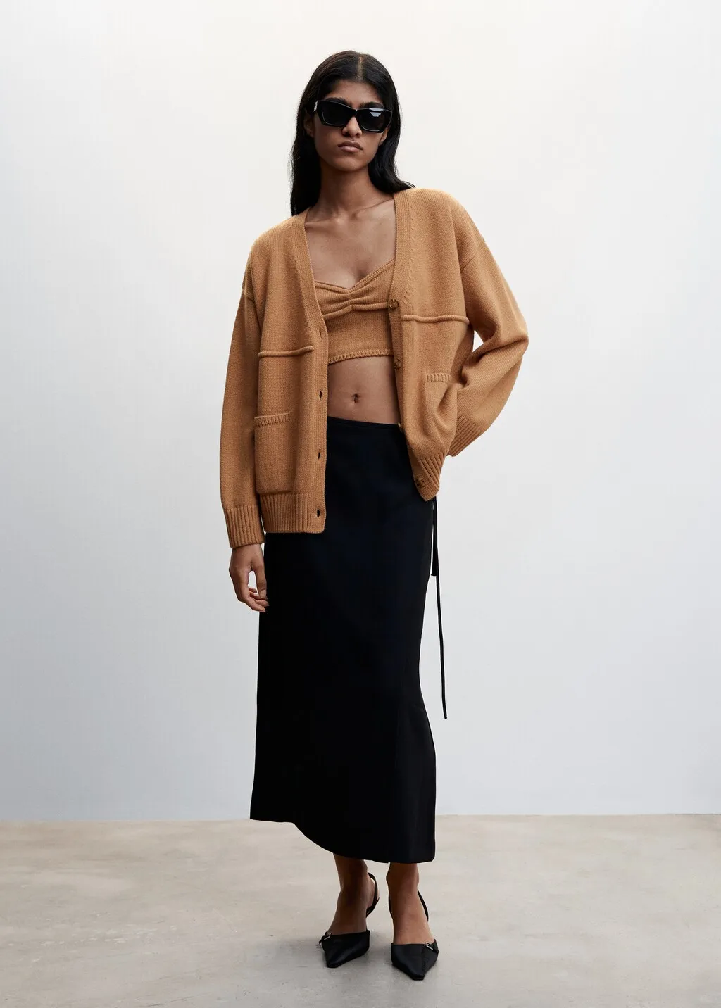 Cardigan maglia tasche