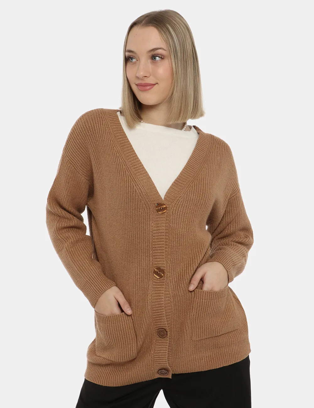 Cardigan Maison du Cachemire marrone