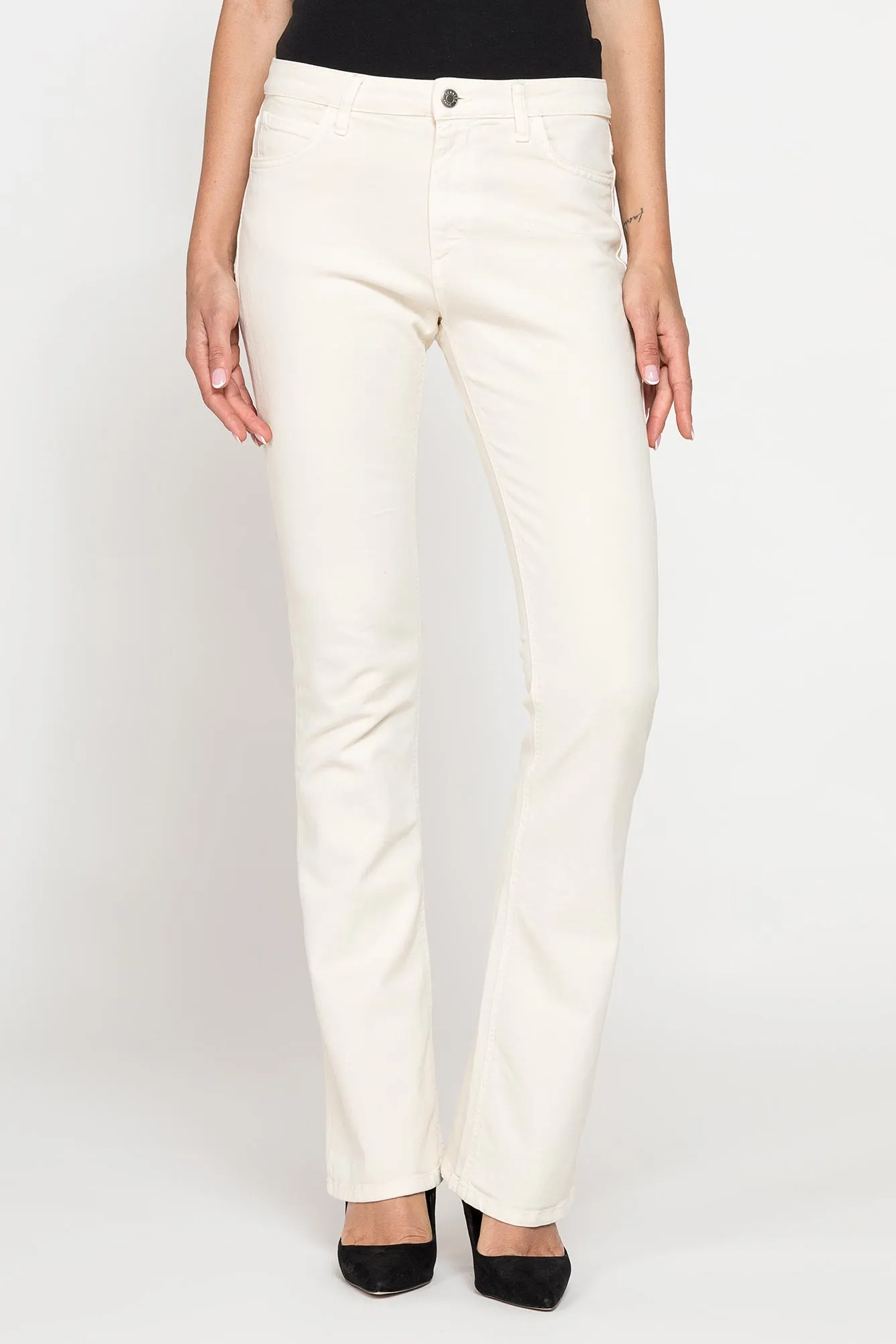 Carrera  ---------    ------------Pantalone bootcut con lunghezza regolare - bianco