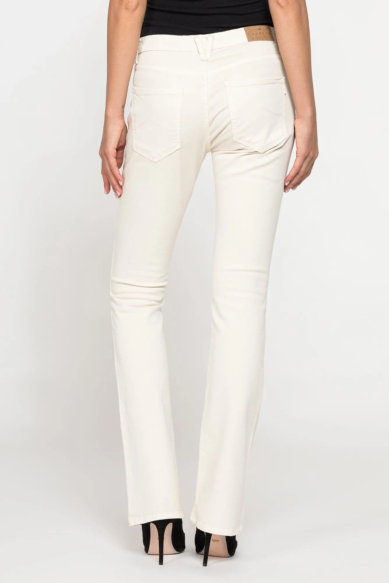Carrera  ---------    ------------Pantalone bootcut con lunghezza regolare - bianco