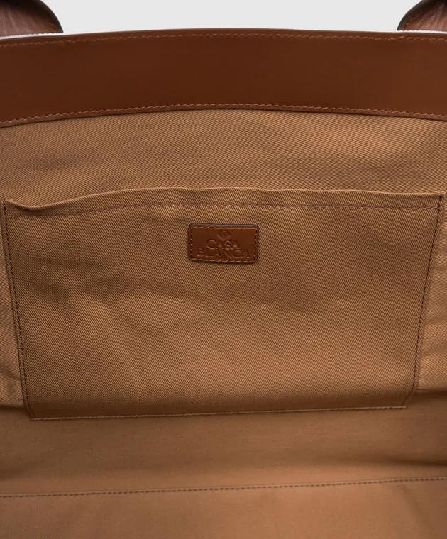Casablanca Borsa tote Casa in tela bianca con logo AF23BAG07901