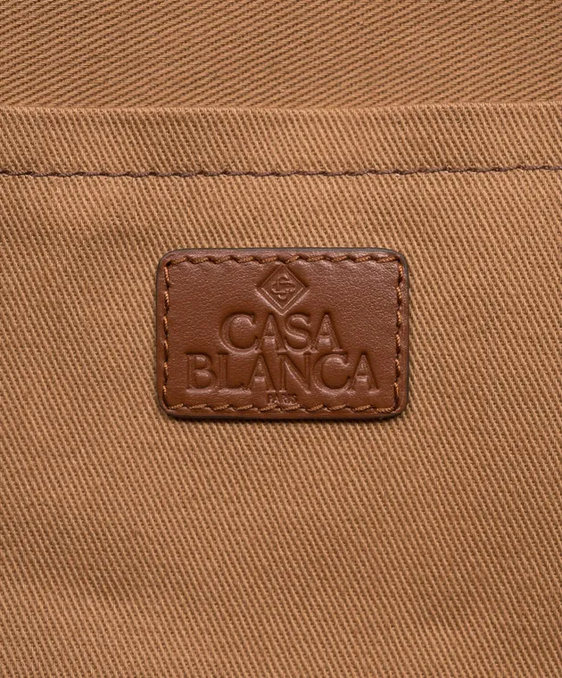 Casablanca Borsa tote Casa in tela bianca con logo AF23BAG07901
