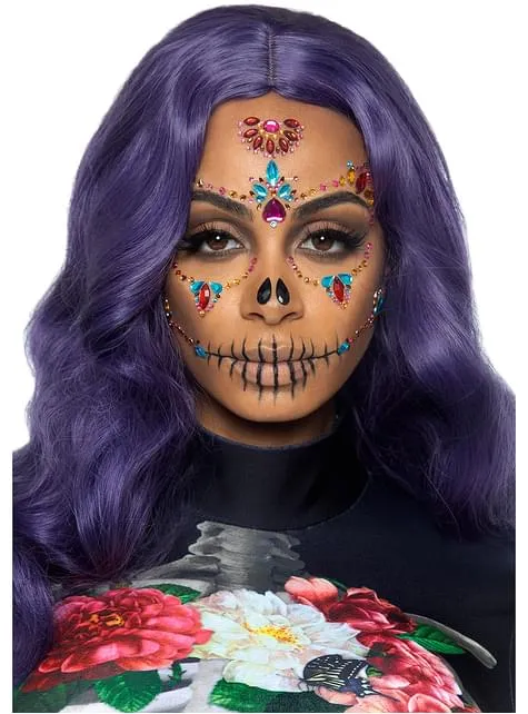 Catrina Halloween face jewels