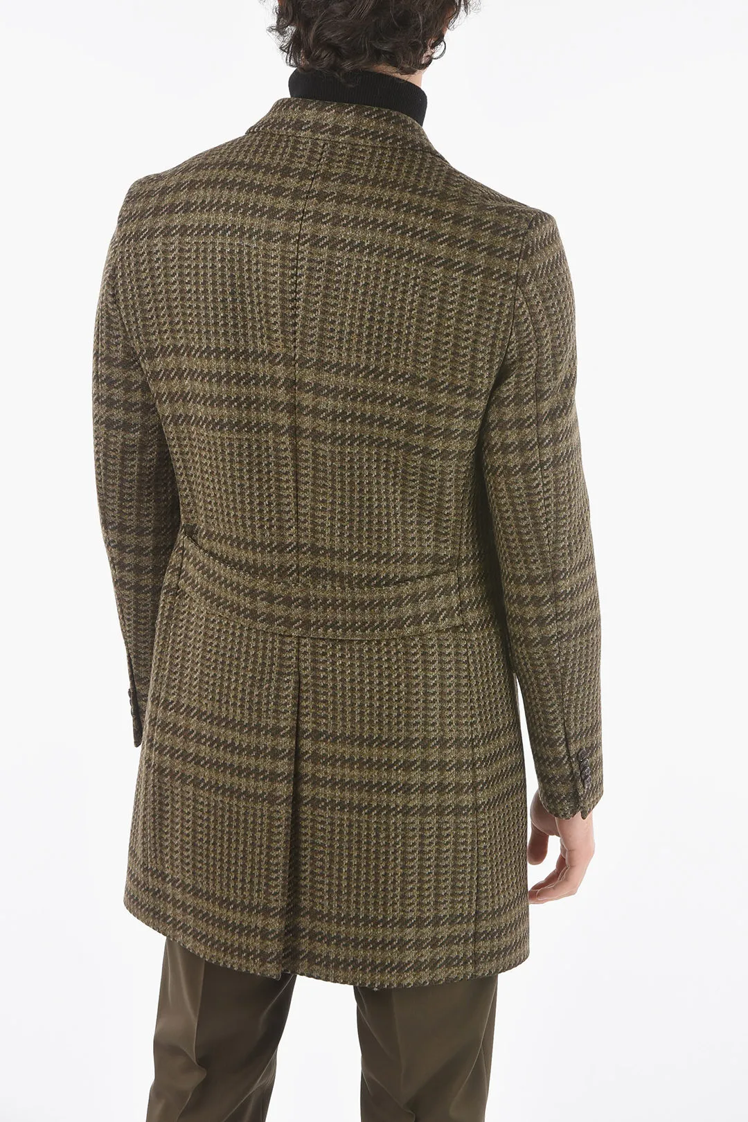 CC COLLECTION Cappotto in Lana e Cashmere Pied de Poule con 3 Tasche