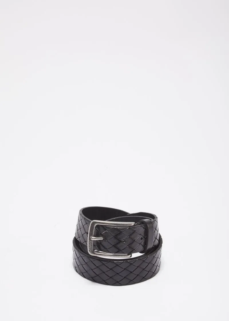 Cintura in vera pelle nera