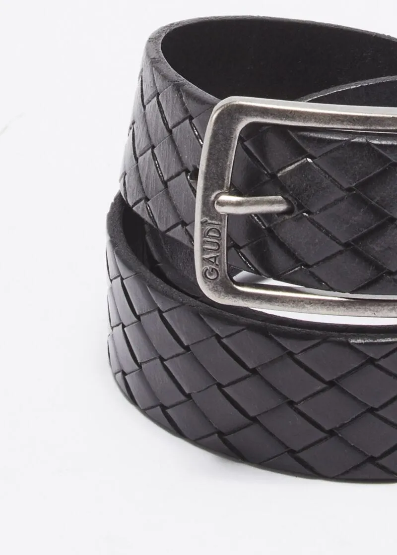 Cintura in vera pelle nera