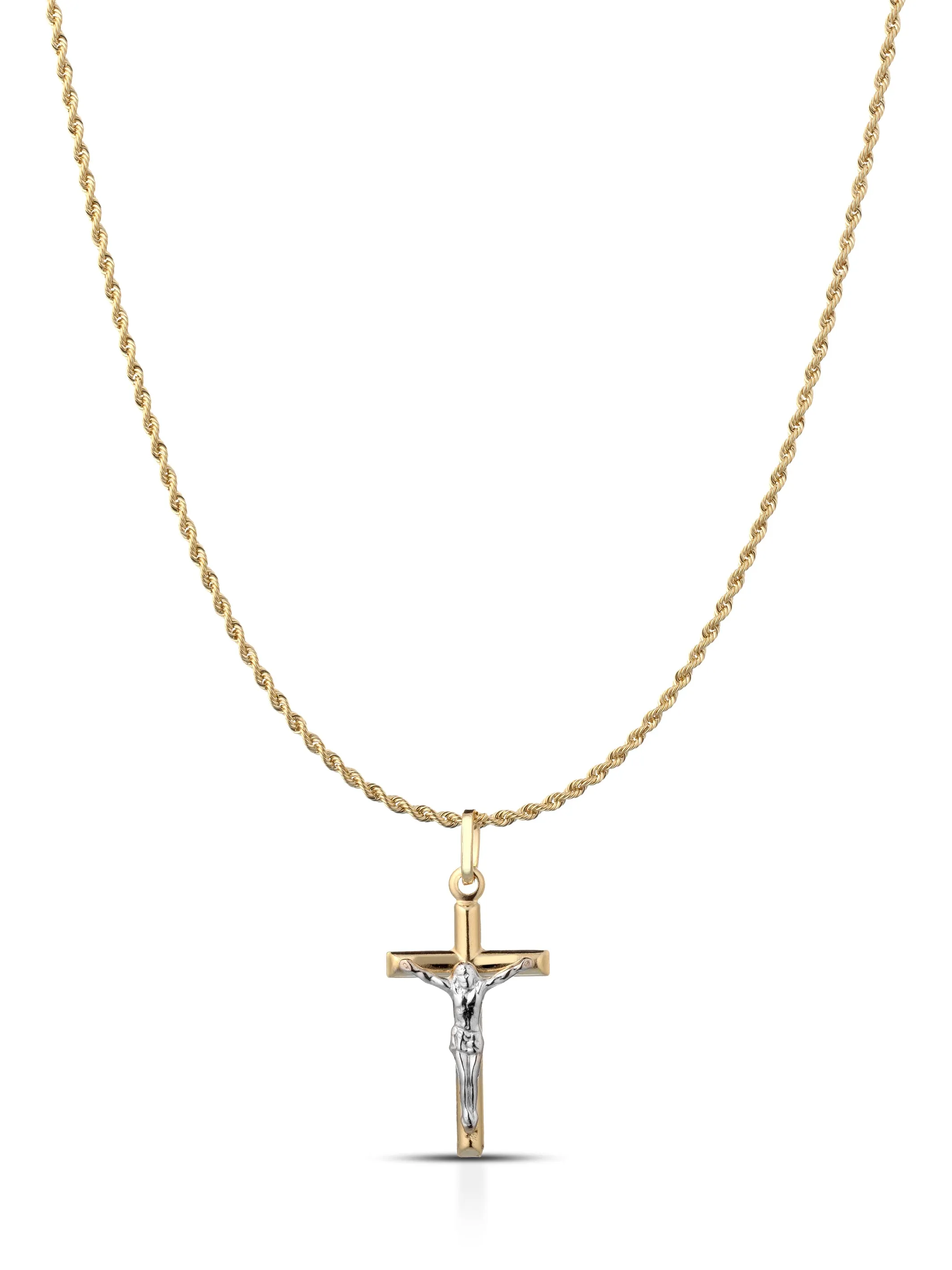 Collana croce in oro giallo