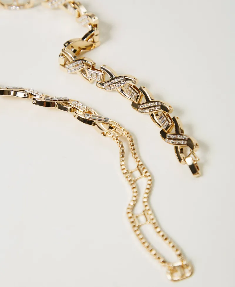 Collana girocollo con strass e Oval T