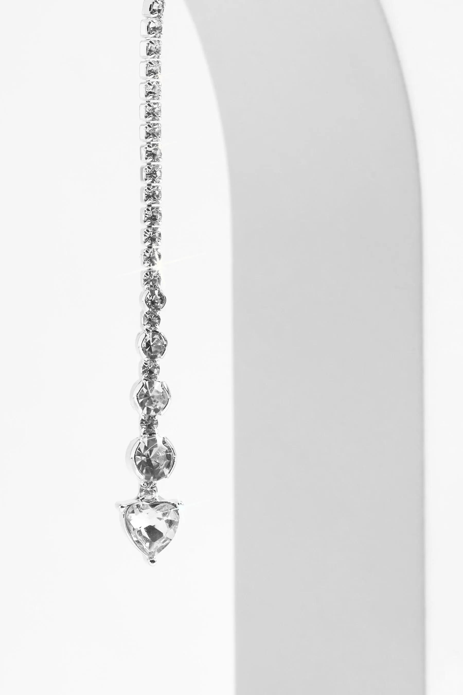 Colore argento  - Collana a Y con strass