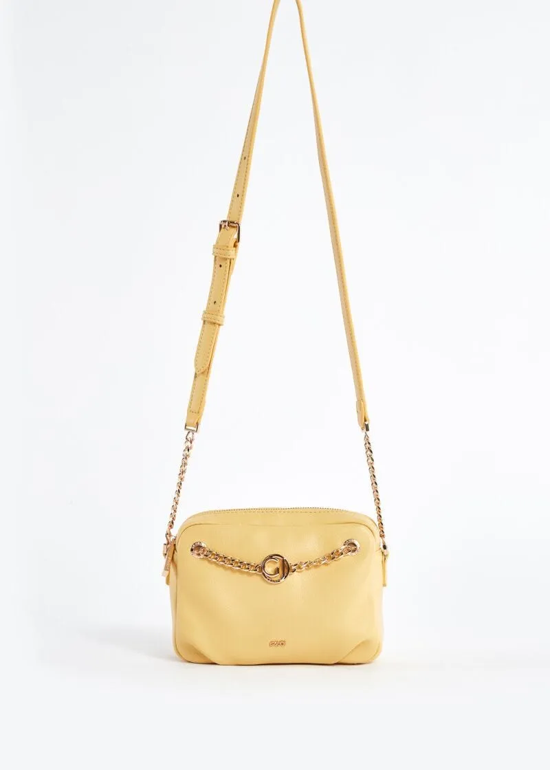 Crossbody in similpelle con catena