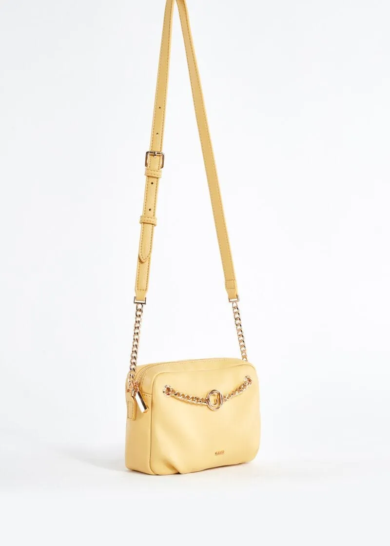 Crossbody in similpelle con catena