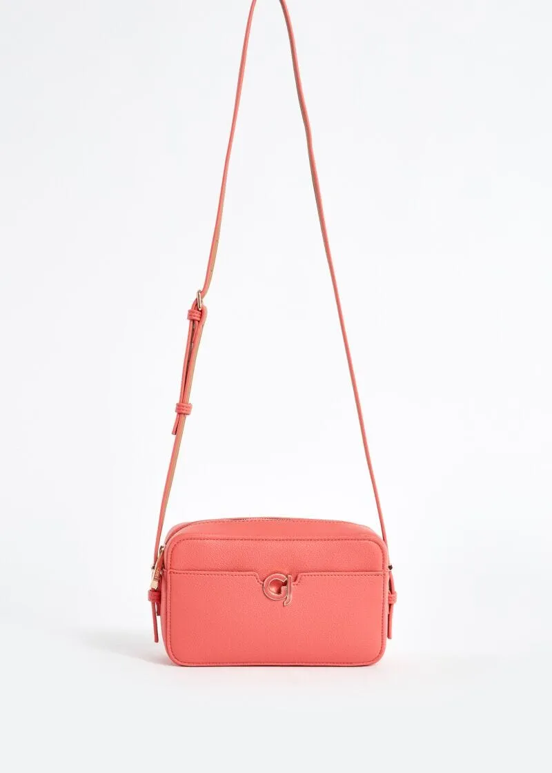 Crossbody in similpelle con logo