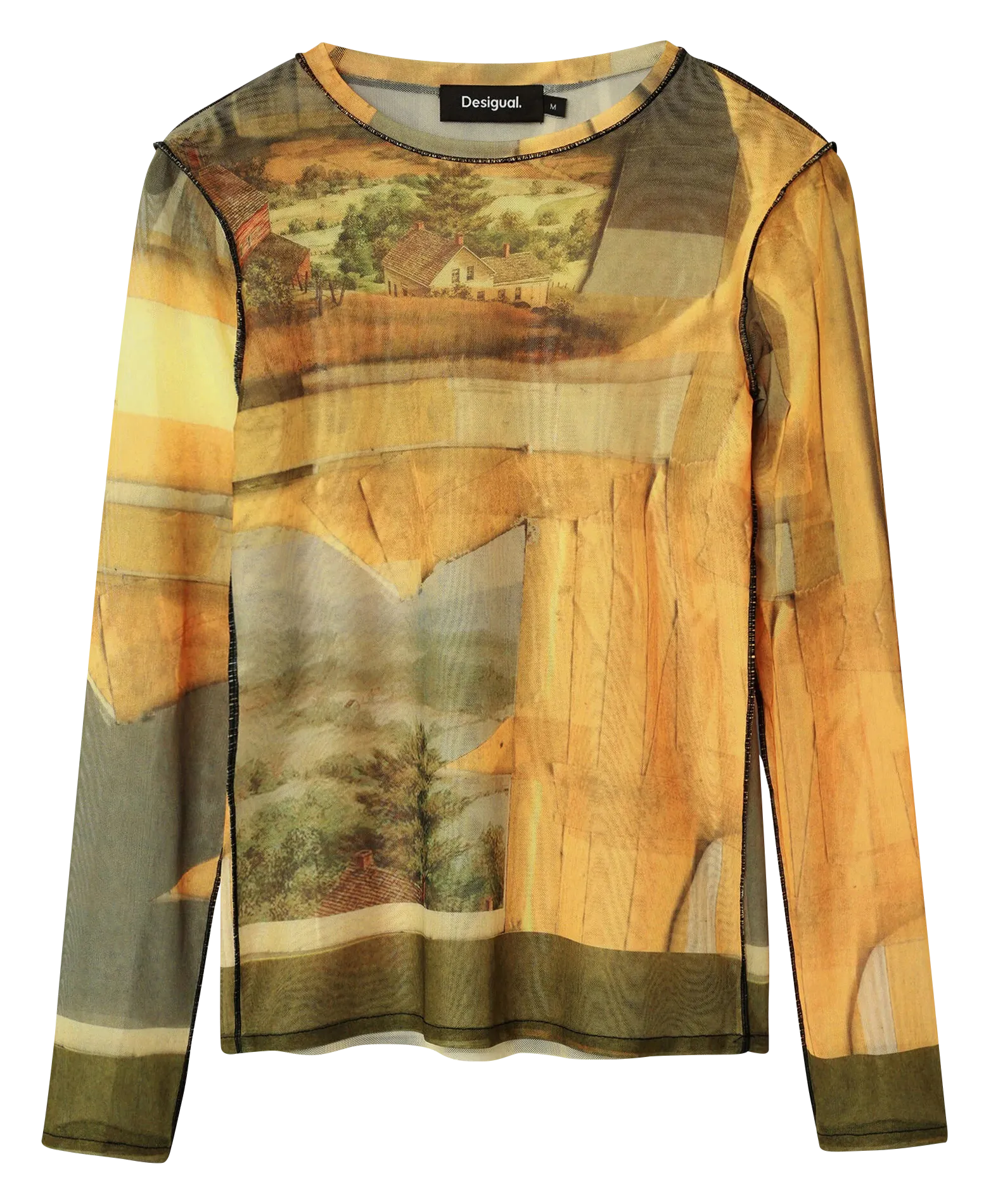  DESIGUAL   Maglietta aderente artistica | Giallo