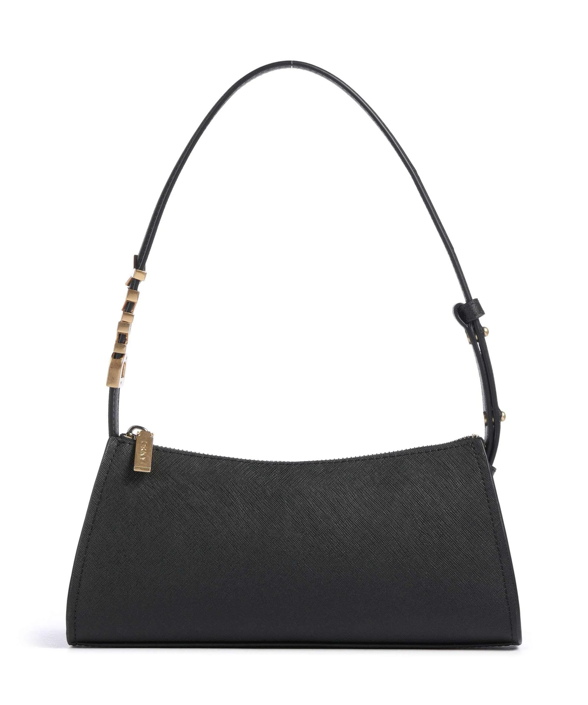  DKNY Avril Borsa a spalla pelle di vacchetta saffiano nero  