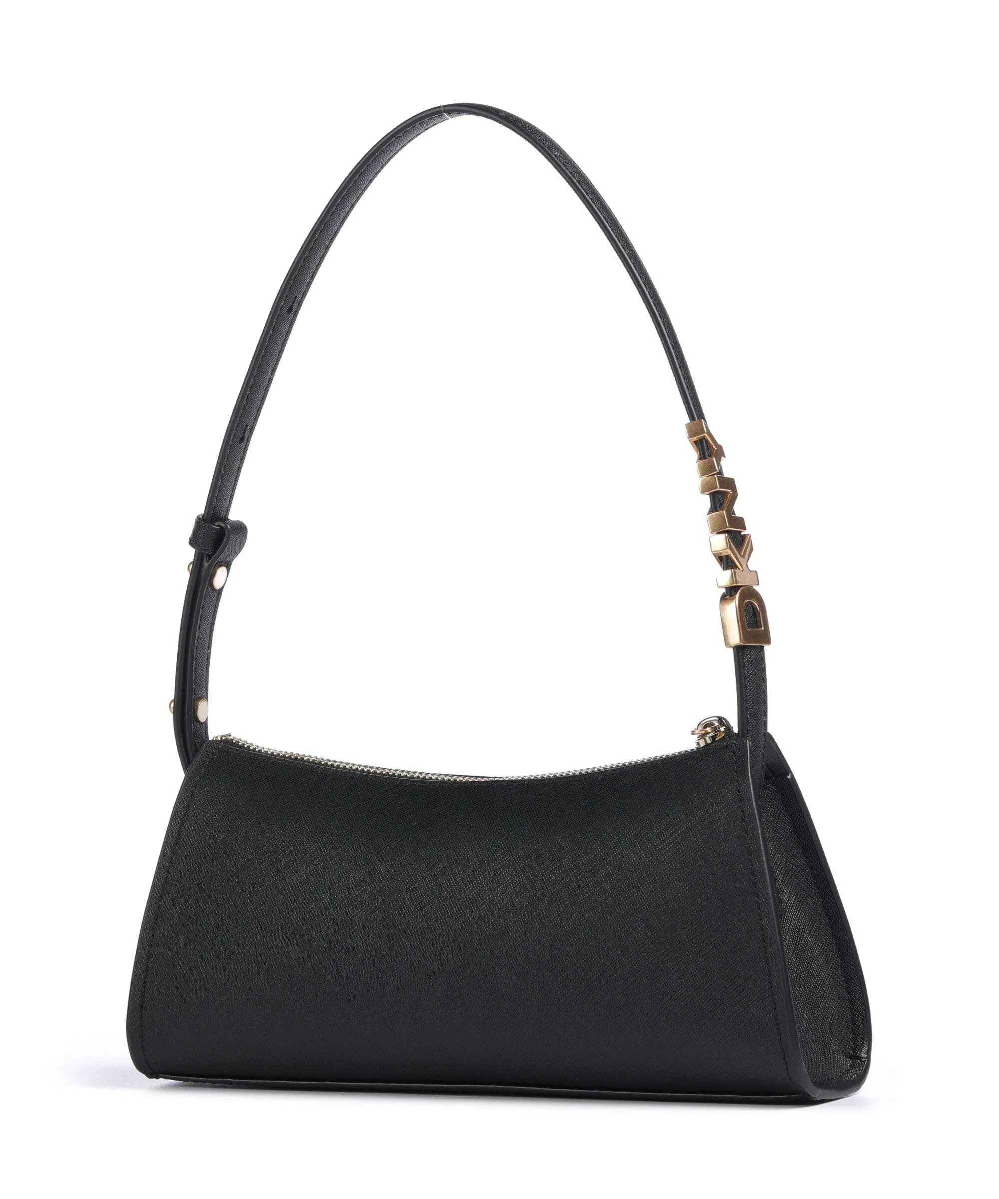  DKNY Avril Borsa a spalla pelle di vacchetta saffiano nero  