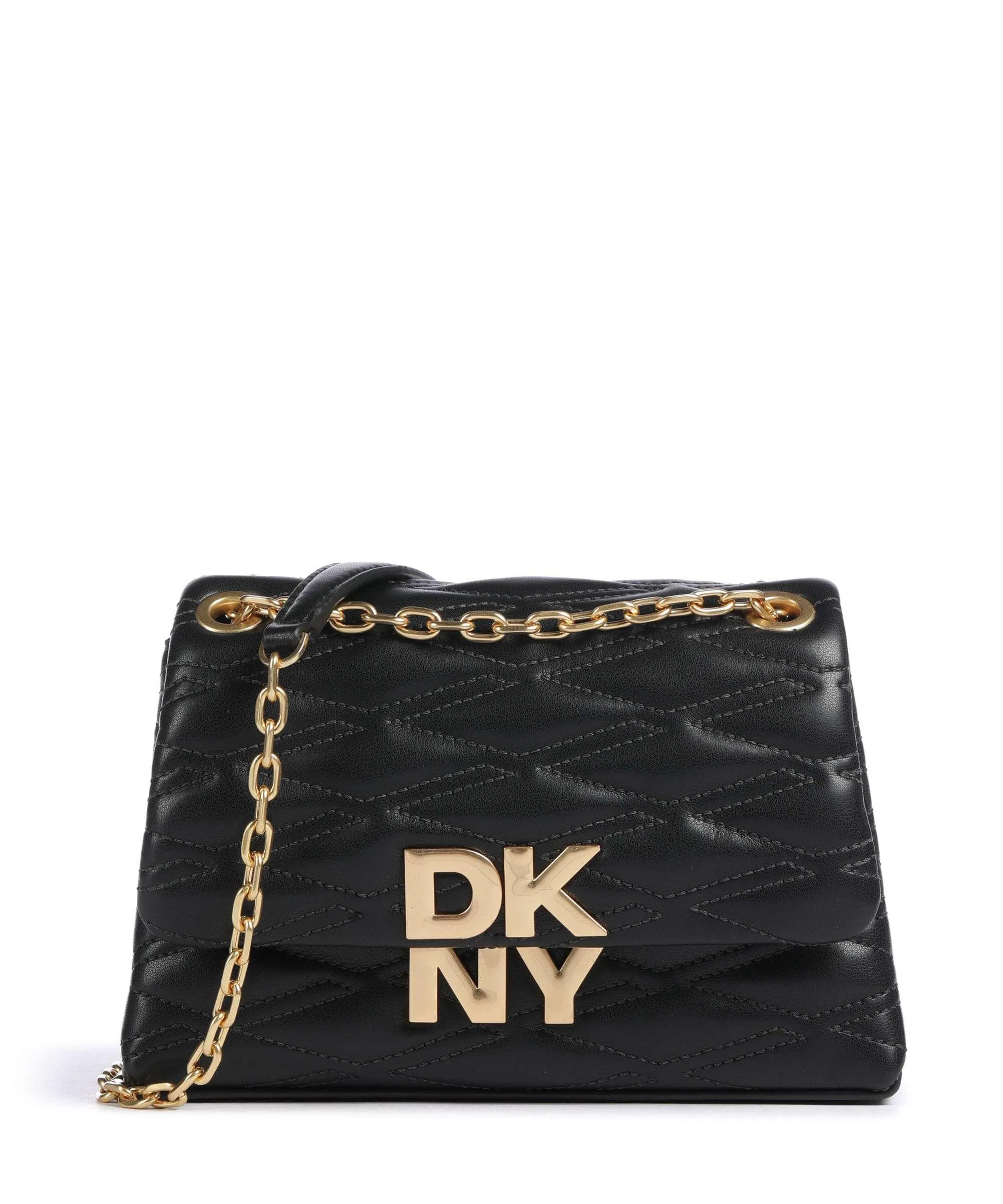  DKNY Minnia Borsa a spalla pelle di vacchetta finemente grana nero  