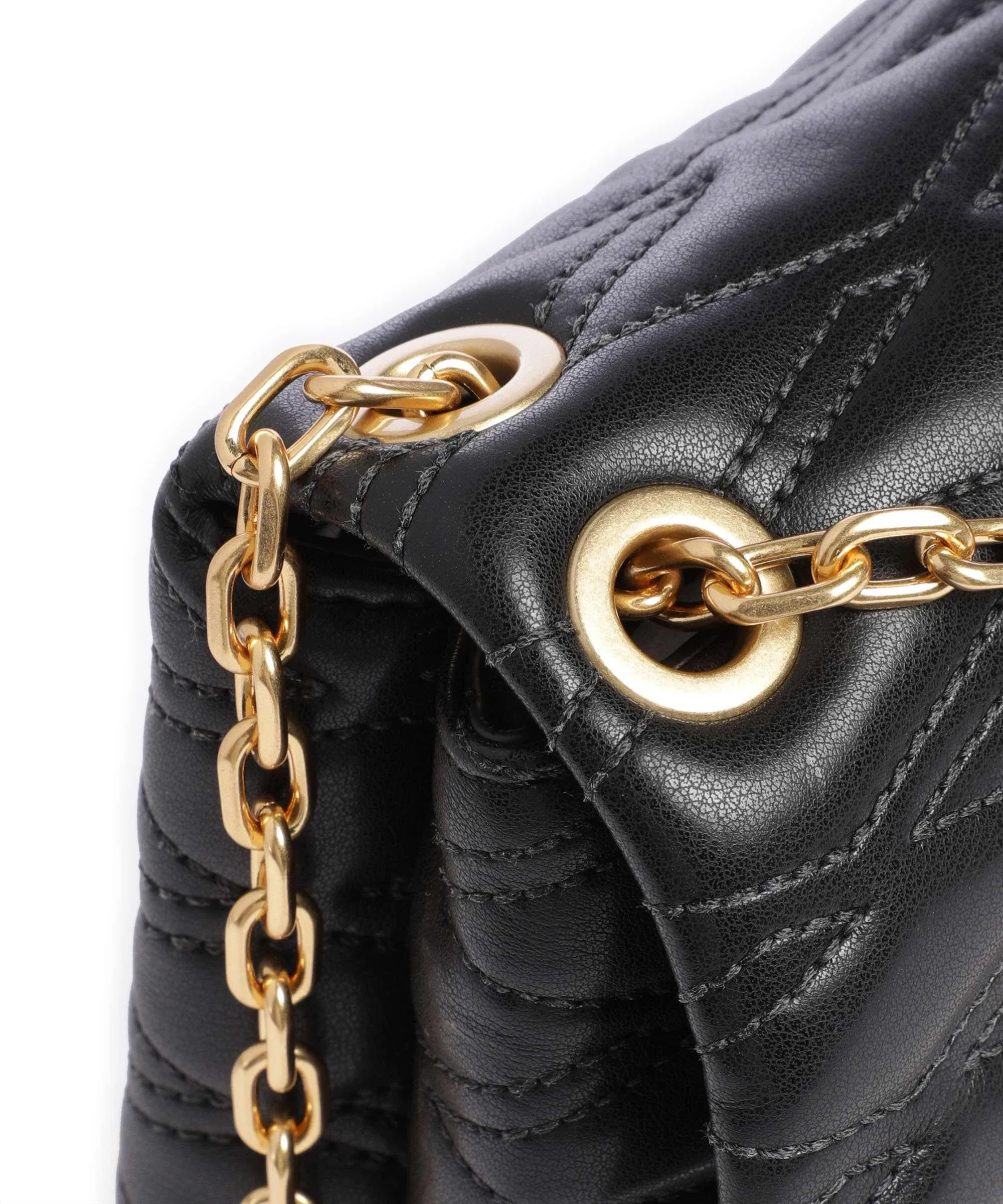  DKNY Minnia Borsa a spalla pelle di vacchetta finemente grana nero  