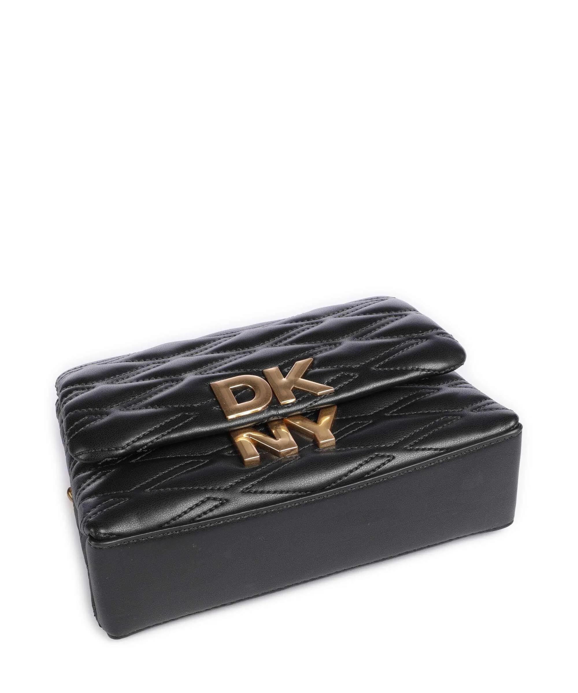  DKNY Minnia Borsa a spalla pelle di vacchetta finemente grana nero  