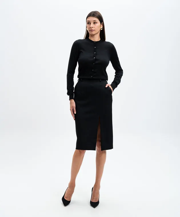 Dolce&Gabbana Cardigan nero in cashmere e seta FXV09TJFMEW