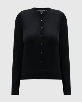 Dolce&Gabbana Cardigan nero in cashmere e seta FXV09TJFMEW