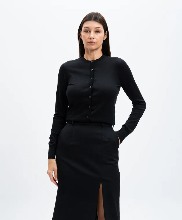 Dolce&Gabbana Cardigan nero in cashmere e seta FXV09TJFMEW