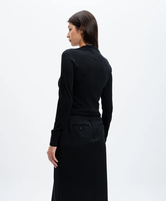 Dolce&Gabbana Cardigan nero in cashmere e seta FXV09TJFMEW