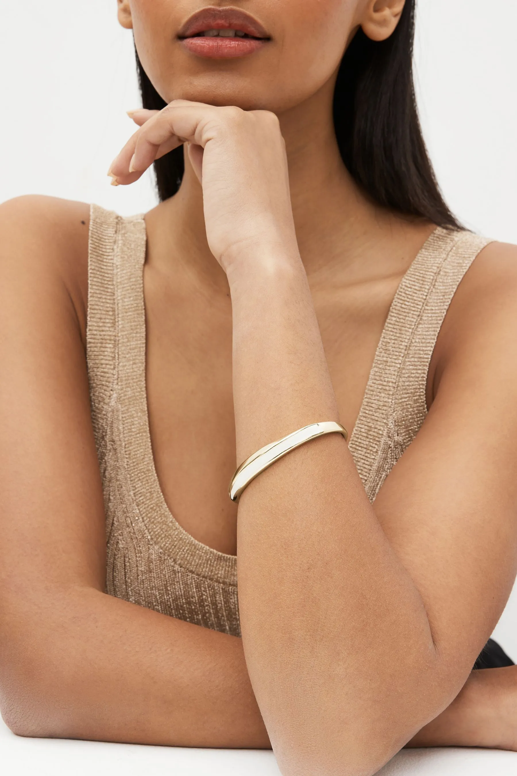 Dorato  - Bracciale intrecciato smaltato