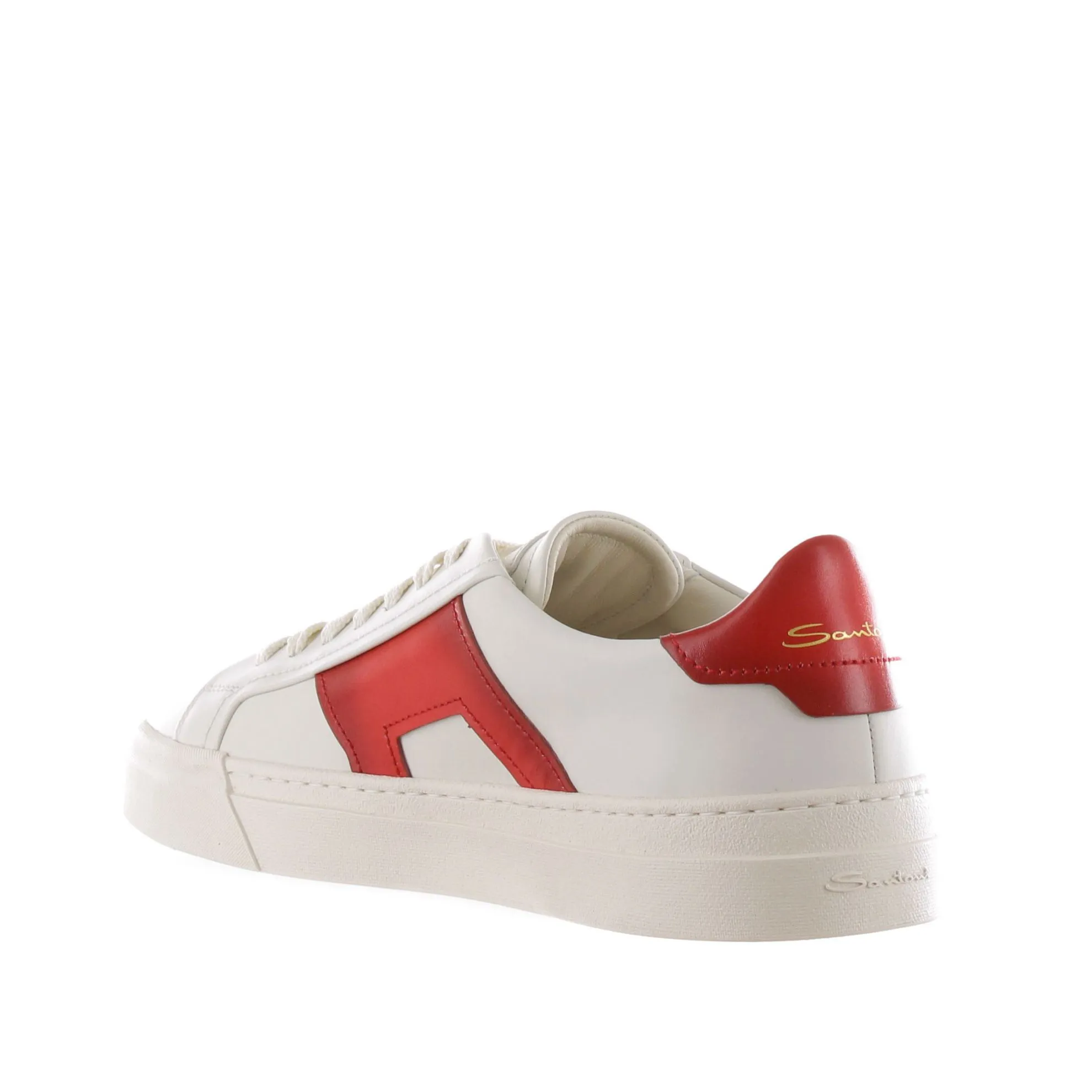 Double buckle sneaker in pelle