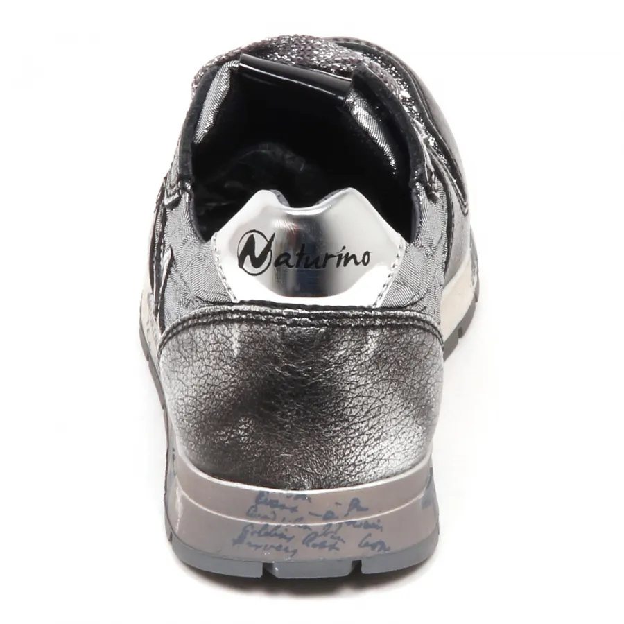 E3762 sneaker bimba grigio laminato NATURINO scarpe shoe baby kid girl