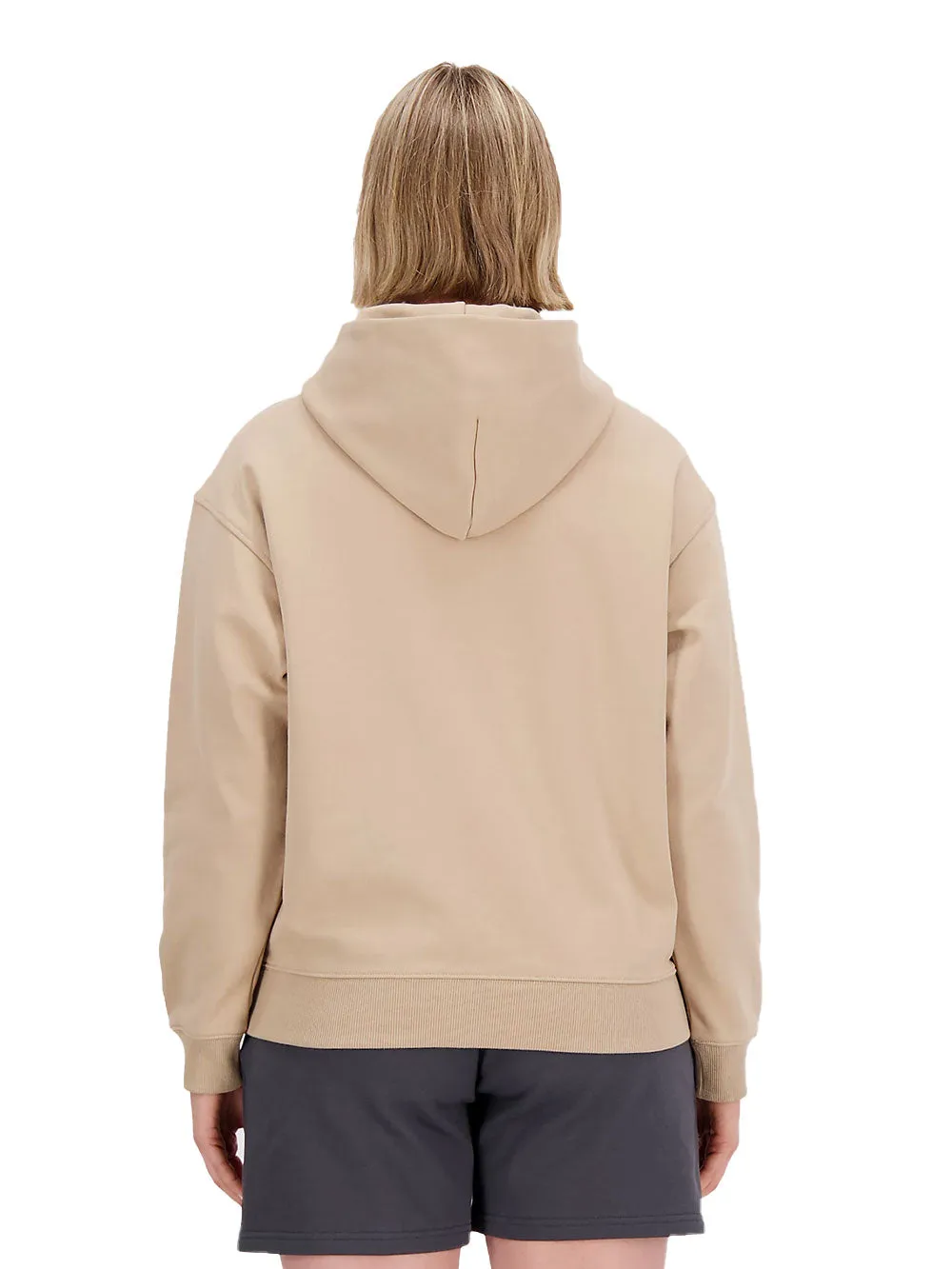 Felpa donna con cappuccio oversize beige