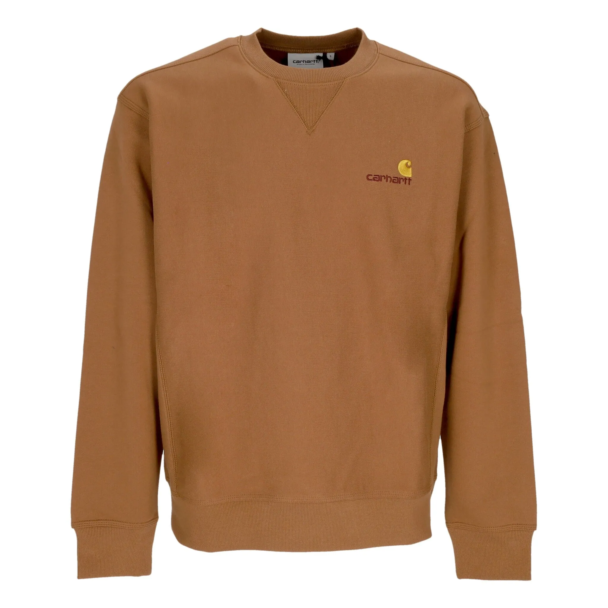 Felpa Girocollo Uomo American Script Sweat Hamilton Brown
