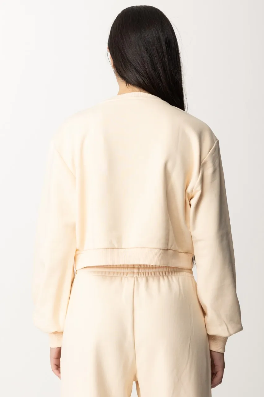 Felpa in cotone crop Ivory Skin
