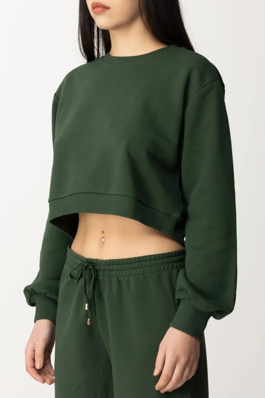Felpa in cotone crop Tuscany Green