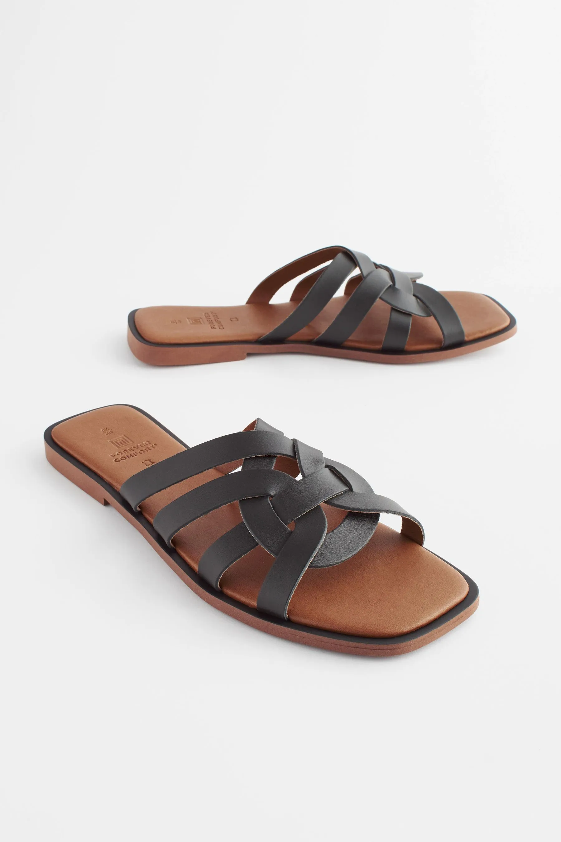 Forever Comfort® - Sabot in pelle a reticolo Sandali    