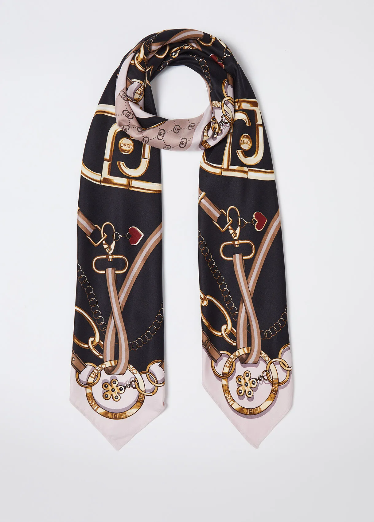 Foulard con stampa patchwork
