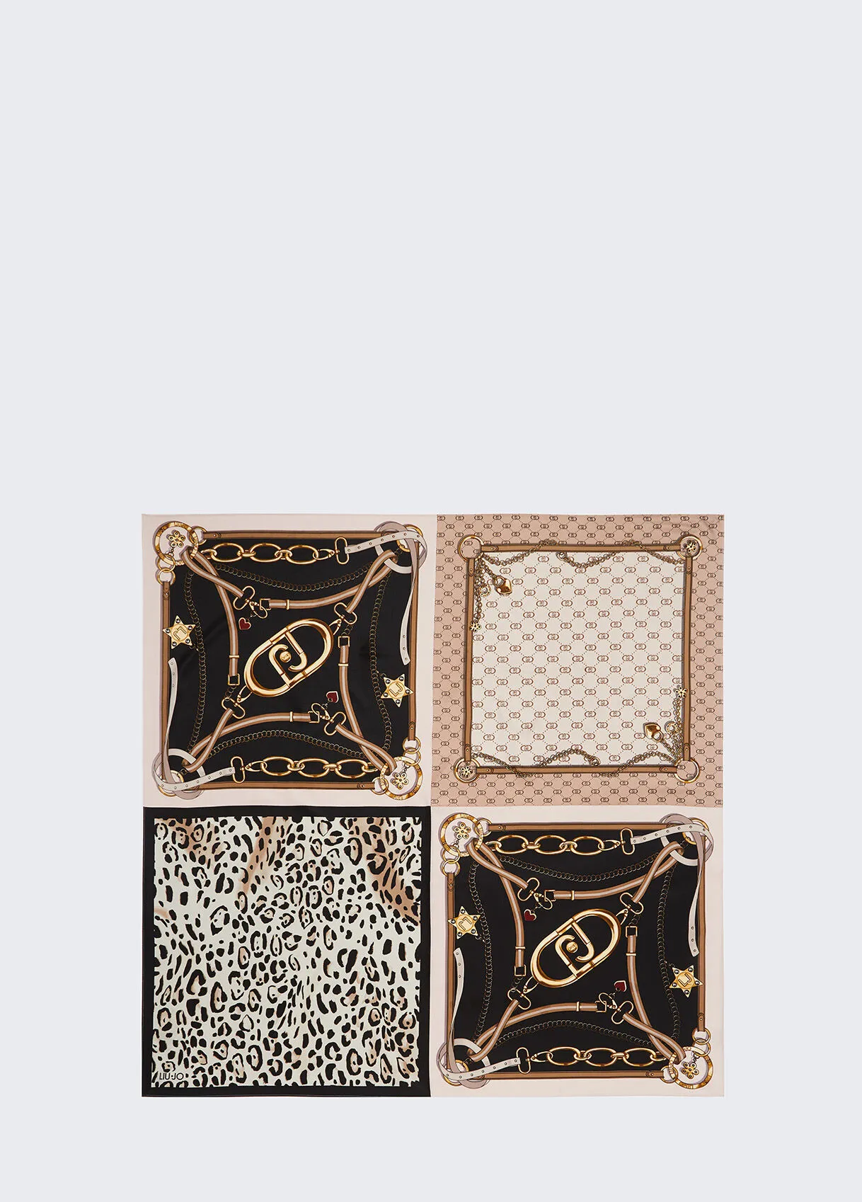 Foulard con stampa patchwork